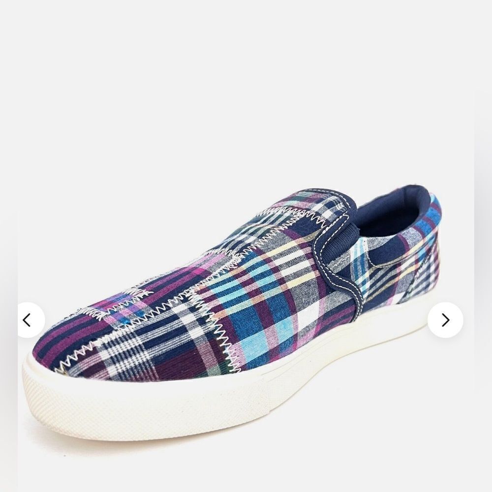 CLUB ROOM Men's Tate Blue Madras Plaid loafers Casual Shoes